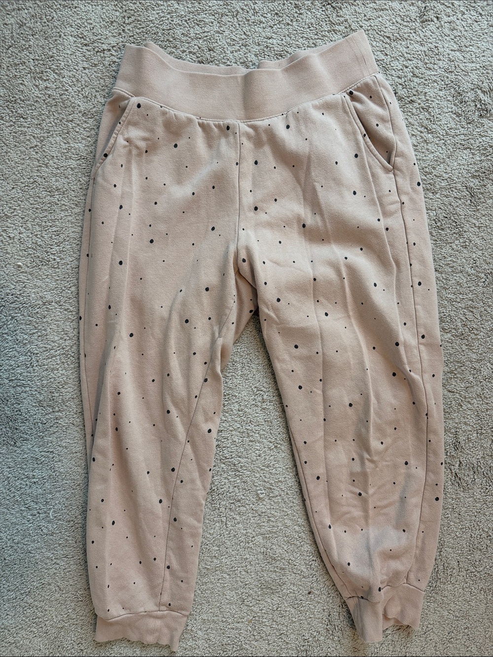 Women’s A New Day Neutral Pink/Cream Polka Dot Jogger Pants Large